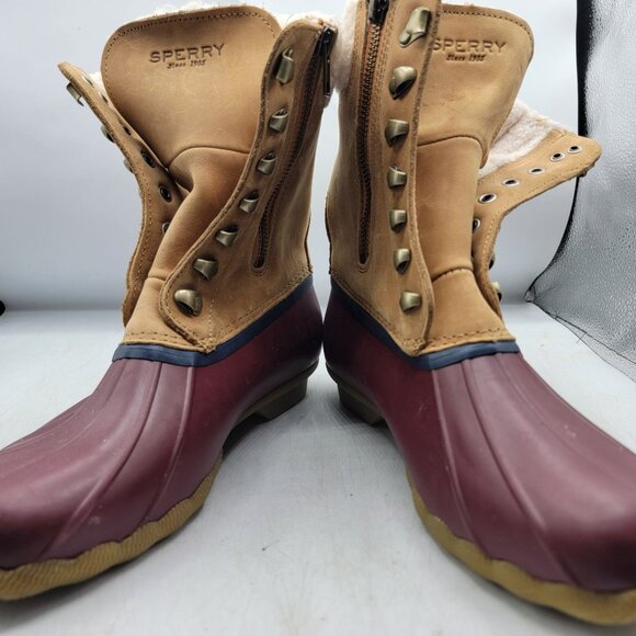 Sperry Boots Womens 8 Brown Saltwater Cozy Winter Casual Walking STS85401 - Picture 3 of 13